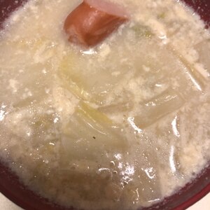 冬にぴったり！ほっこり豆乳白菜スープ